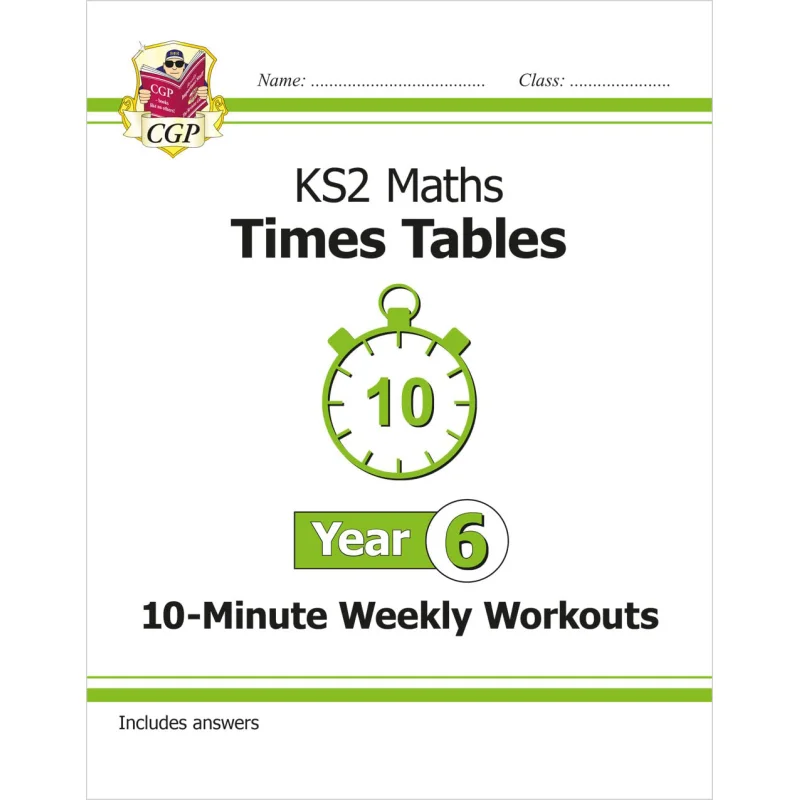 

KS2 Maths Times Tables 10Minute Weekly Workouts Year 6 CGP Books Coordination Group Publications 9781789083668 Book