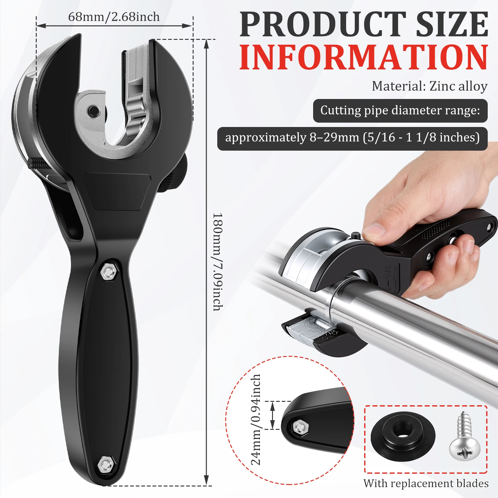 Ratcheting Tubing Cutter Ratcheting Tubing Cutter Tool Tube PVC Cutting Tool For Cutting 5/16 Inch to 1-1/8 Inch Air for PVC