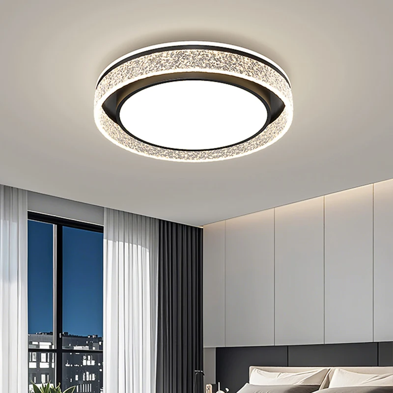 Led Ice Crack Ceiling Light Nordic Light Luxury Acrylic Round Square Bedroom Ceiling Lamp Modern Home Indoor Decor Lighting Lamp