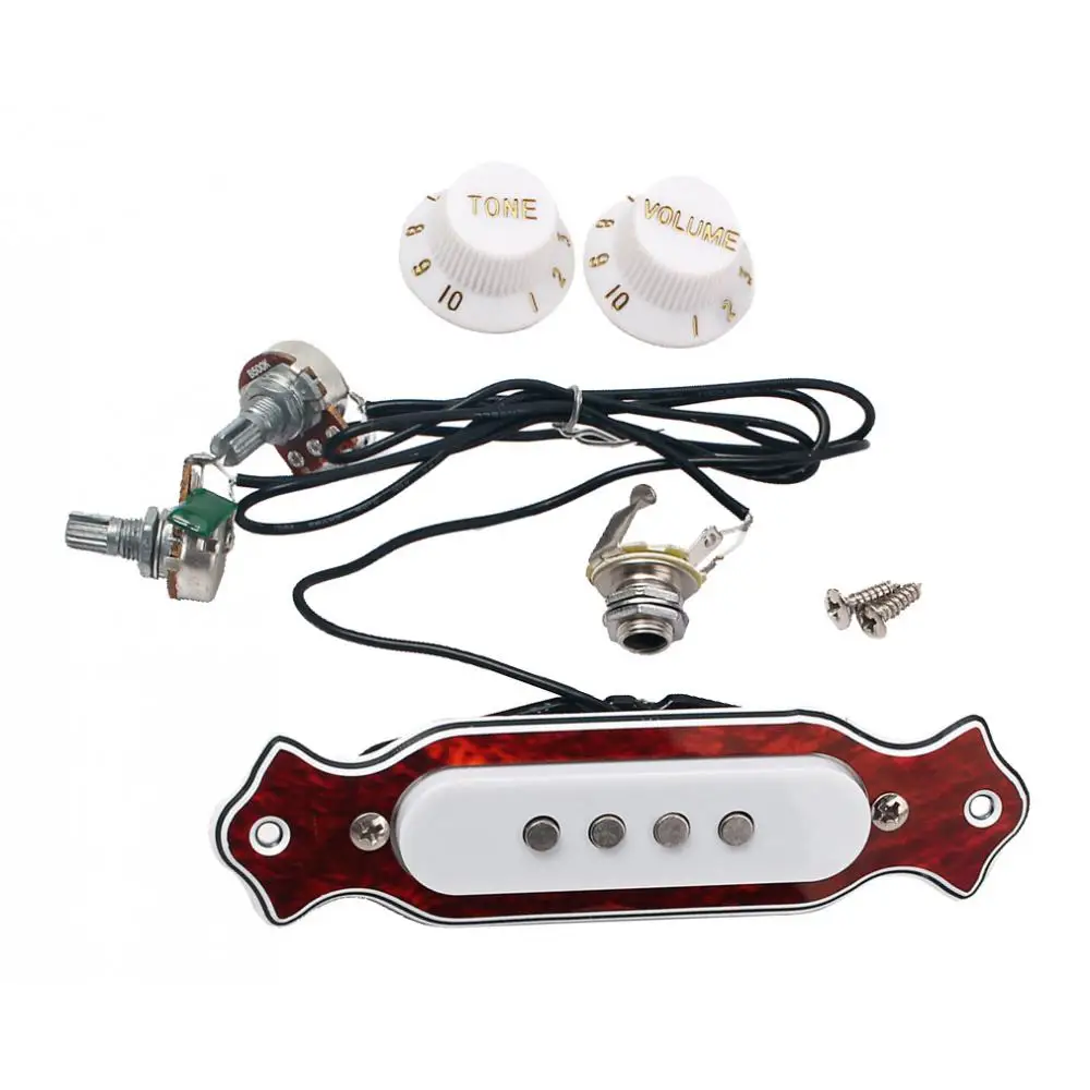 Pre-wired Acoustic Guitar Pickup Soundhole Magnetic Accessory Kit with Volume Tone Control for Practice