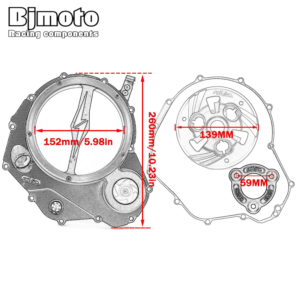 Motocicleta Z 650 Motor Clear Clutch Cover, Primavera Retainer, Protetor para Kawasaki NINJA650 NINJA 650 Z650 2017-2022