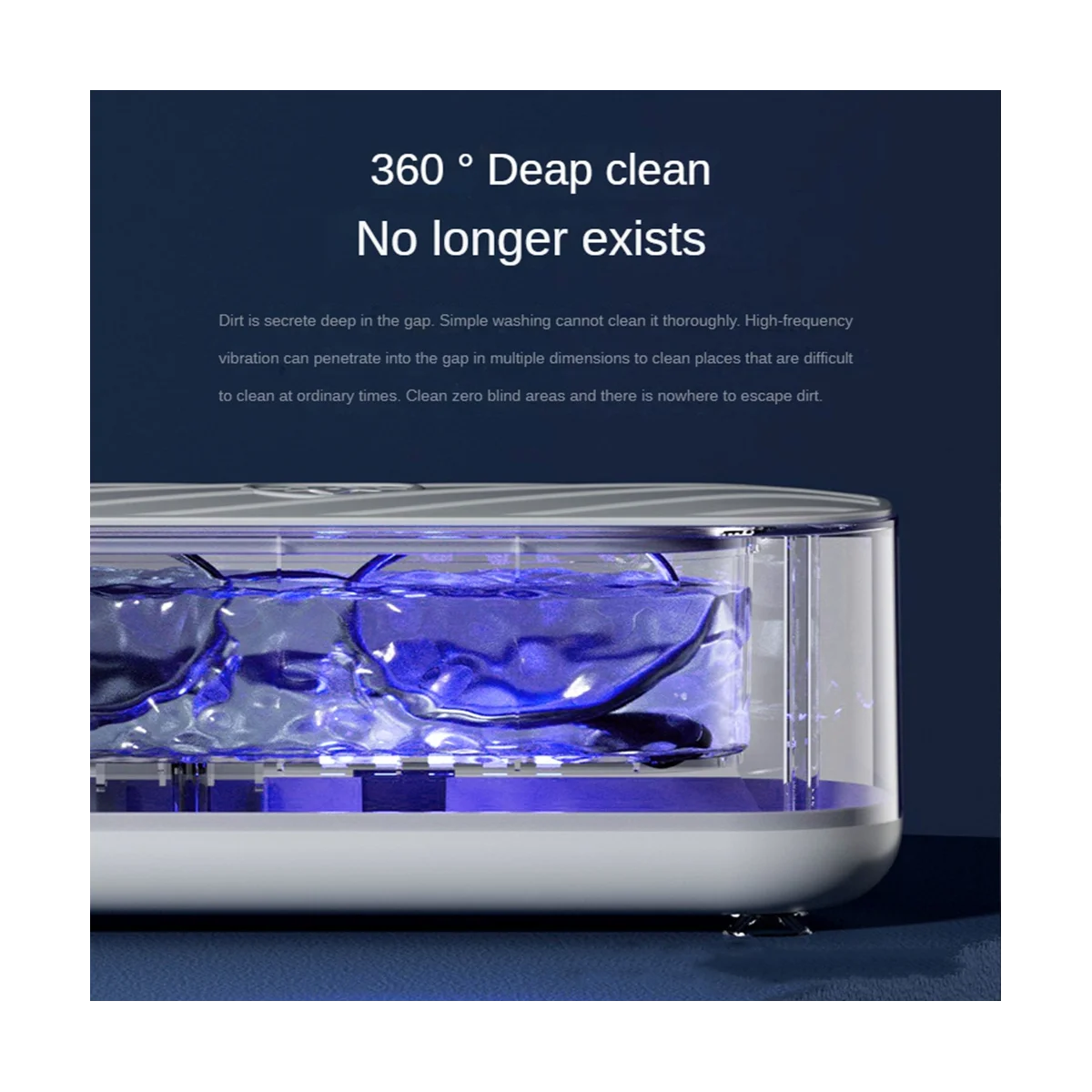 Mesin pembersih ultrasonik 45000Hz, pembersih pencuci getaran frekuensi tinggi perhiasan kacamata pembersih gigi palsu