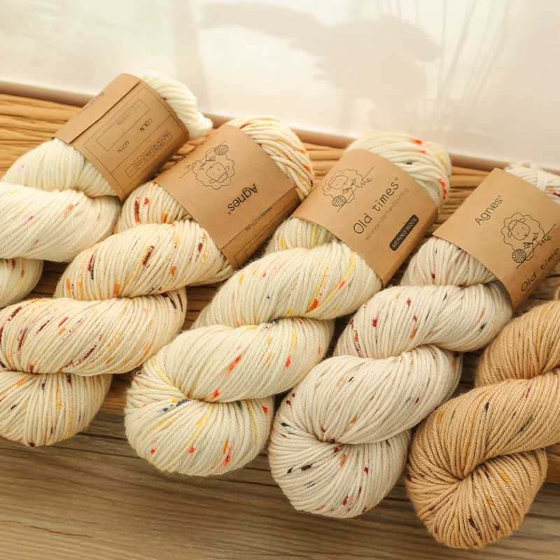 1 Stück 100 g Handstrickwollgarn, gehäkelt, weich, handgefärbt, Hut, DK gewebt, DIY-Regenbogen-Merinowollgarn