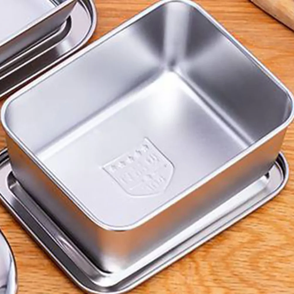

Stainless Steel Food Storage Containers Square Lunch Prep Boxes Lid Fridge Freezer Camping Kids Snack Container Kitchen