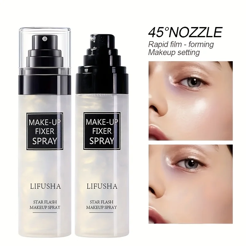 Star Flash Quicksand Spray de ajuste de maquillaje, fijador de maquillaje de larga duración, acabado mate y húmedo, Control de aceite e hidratación resistente al agua