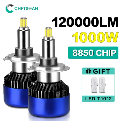 Chftsoan 360 °   Faro LED H4 Faro de alta potencia 1000W 120000 LM H7 H11 9005 9006 9012 Faro Canbus 6500K Luz antiniebla 9-48V