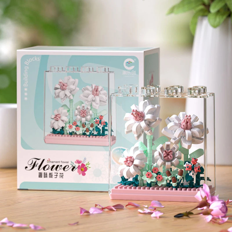 Qimeng Fun Mikrogranules Rose Ewige Blume Baustein Ornament Bausatz Geschenk für Mädchen 7323-26 – Detail 7