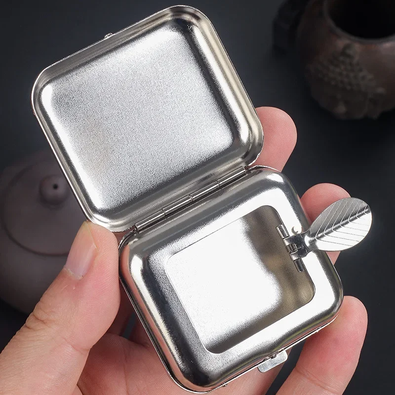 Mini Portable Small Ashtray Car Pocket Ashtray Portable Stainless Steel Car Interior Waste Collection Supplies