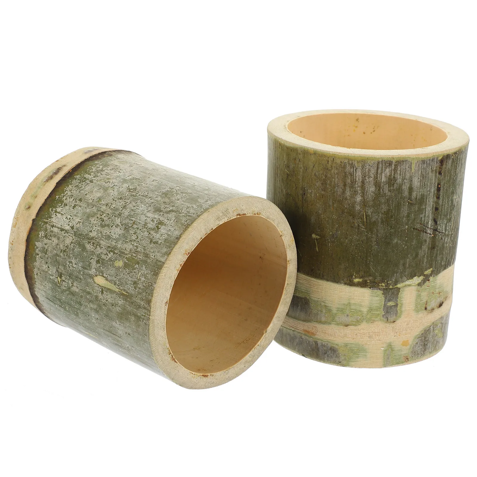 2 قطعة حامل قلم سطح المكتب من الخيزران سعة كبيرة منظم أقلام الرصاص مكتب القرطاسية تخزين الحاويات حامل قلم أشتات المنظم #2