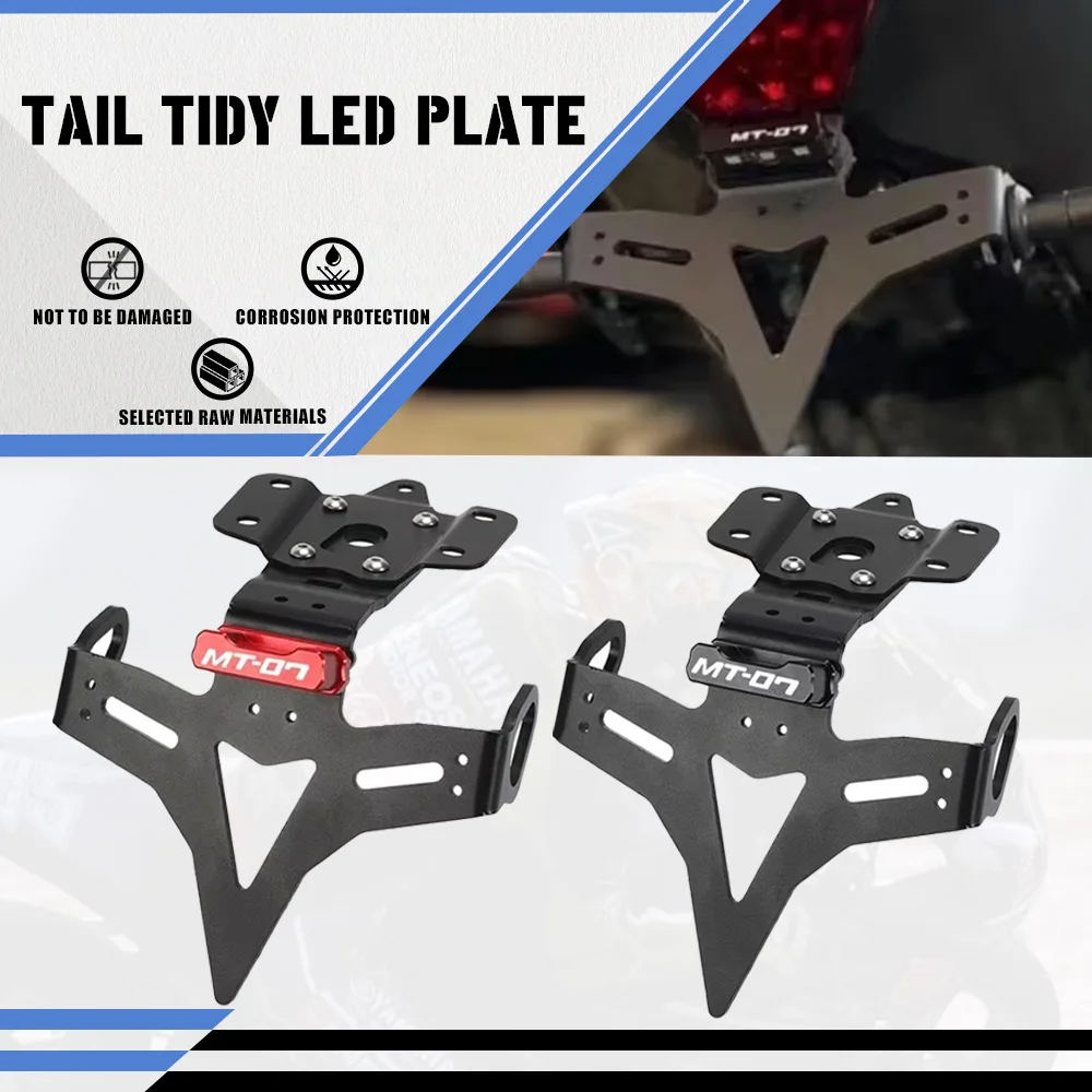 

2022 2023 MT 07 MT07 For Yamaha MT-07 FZ-07 Tail Tidy 2013-2021 Moto Cage Rear Fender Registration Bracket License Plate Holder