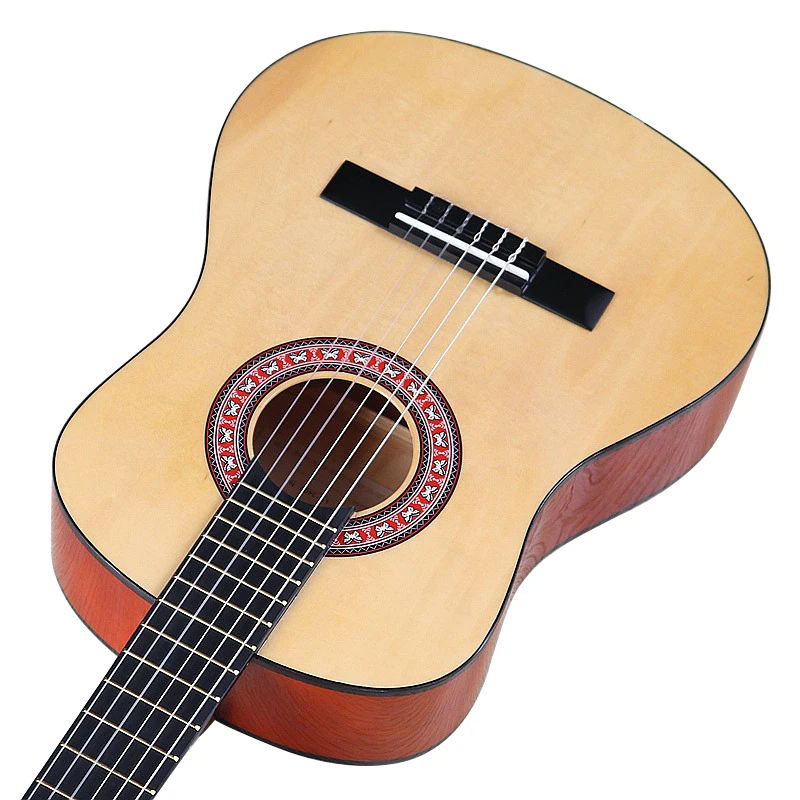 Natural Classic Guitar 34 Inch Basswood Body High Gloss Finish 6 String Classical Guitar Full Size Western Guitar With Flaw