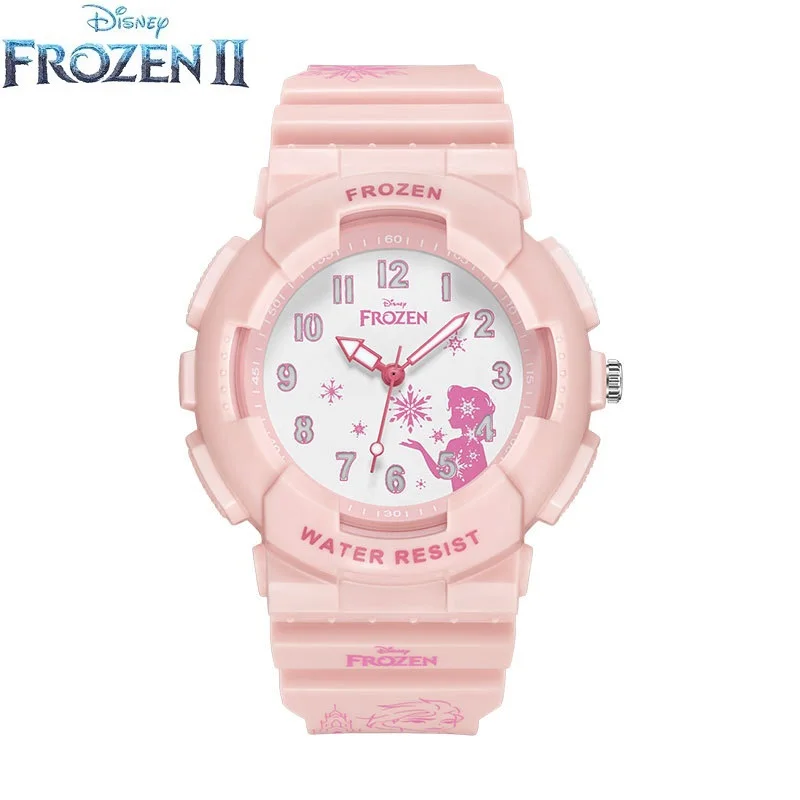 Disney Frozen Princess Elsa Children Cartoon Quartz Wristwatch Teenagers Girl Student Young Lady Graffiti TPU Strap Woman Clock