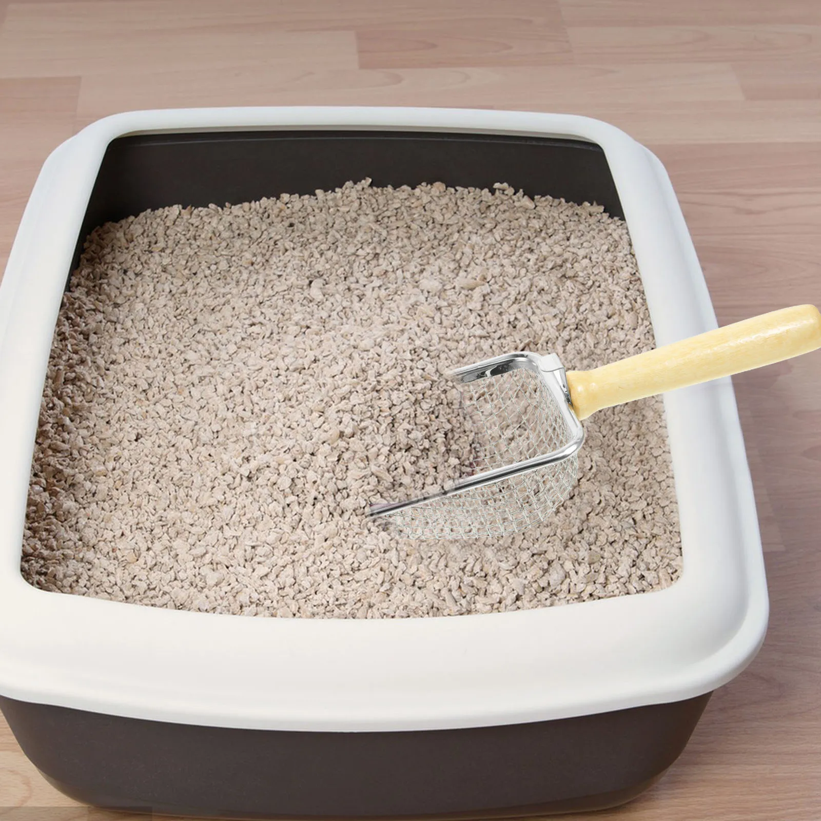 

Stainless Steel Litter Scoop 4 Holes 5x5cm Orange Reptile Litter Shovel Small Pet Feces Shovel Cleaning Tool for Cat