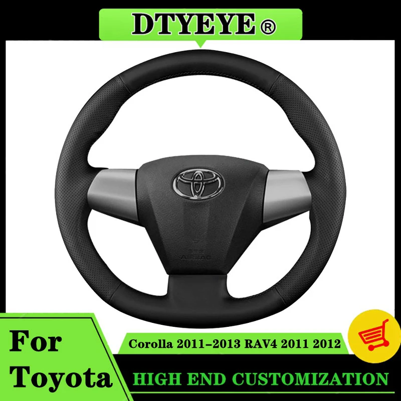 

Car Steering Wheel Cover For Toyota Corolla RAV4 2011-2013 Car Accessories Interiors Customized Original Steering Wheel Braid