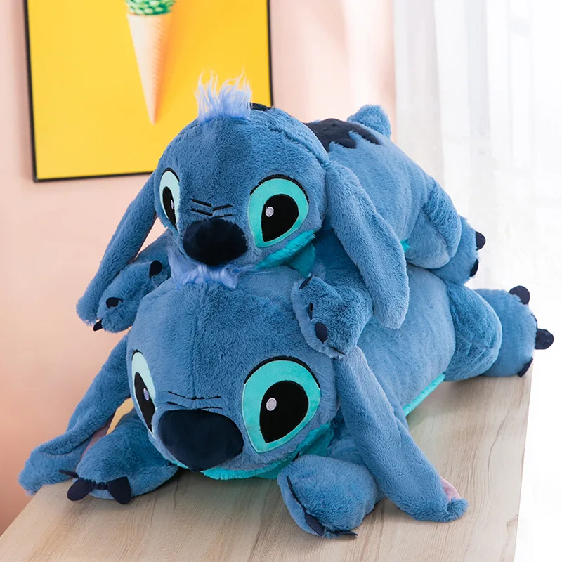 Stitch Doll 45/60/80cm Disney Plush Toys Lilo&Stitch Plush Stuffed Doll Soft Pillow Prone Posture Dark/Light Blue Cute Toy Gifts