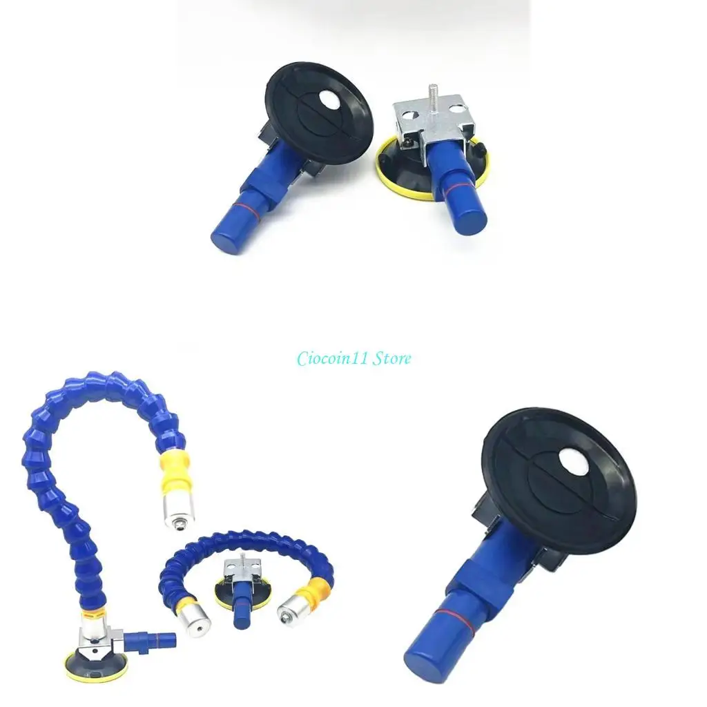 

Y1UB 3 Inch Automotive Body Dent Repair Tool Hand Pump Suction Cup with Flexible Stand Double Head Suction Cup for Most Car