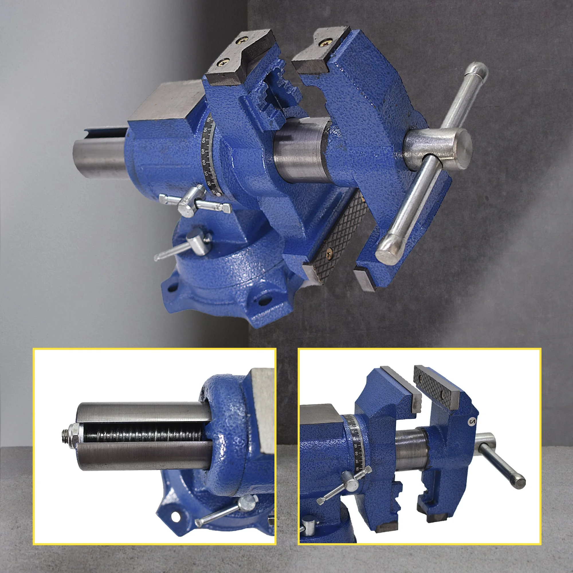 Tornillo de banco giratorio multiusos de 4 pulgadas, abrazadera de rotación de 360 grados en tornillo de banco con Base giratoria, tornillo de banco multibrocas de alta resistencia