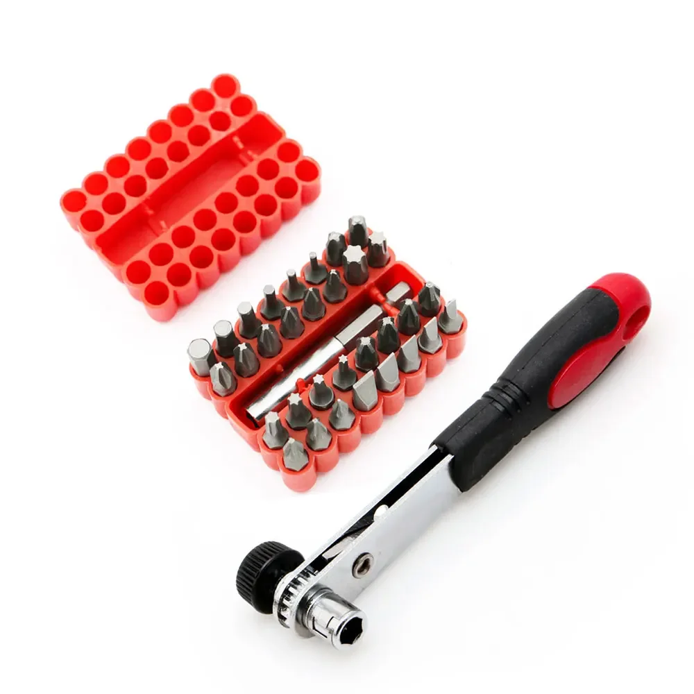 Imagem -02 - Segurança Tamper Proof Bit Conjunto com Chave de Catraca Torq Torx Hex Star Spanner Tri Wing Chave de Fenda Suporte Magnético 33 Pcs