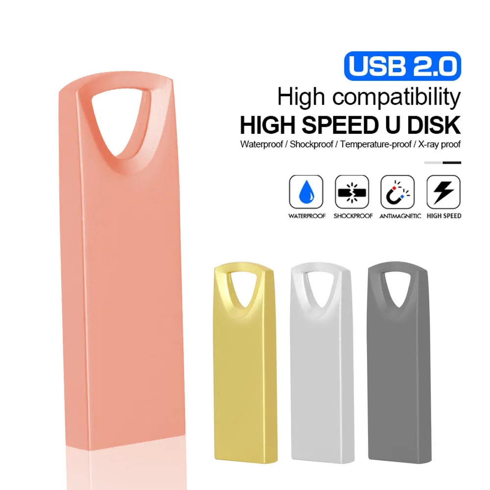 

Металлический USB-накопитель большой емкости, 64 г, USB 2.0, 128 ГБ, серебристый, легкий и водонепроницаемый, с высокой стабильностью U-диска