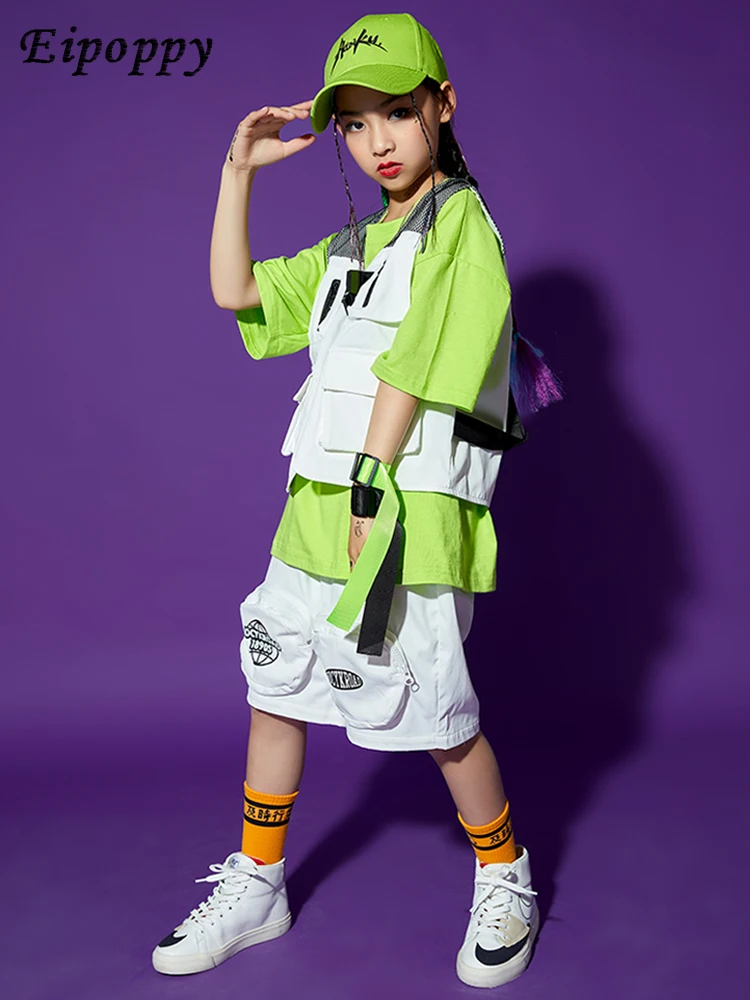 زي الهيب هوب للأطفال للفتيان والفتيات ، بدلة المنصة ، سترة رقص الجاز ، الصيف