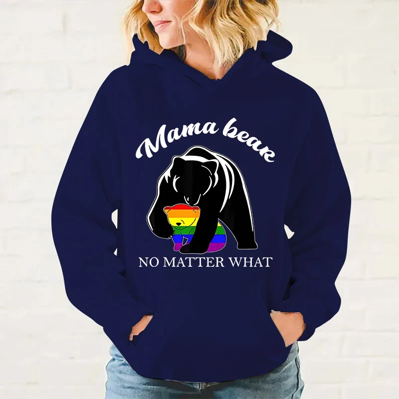 Sudadera con capucha de manga larga para mujer, ropa de moda, divertida, Lgbt, Mama Bear, Harajuku