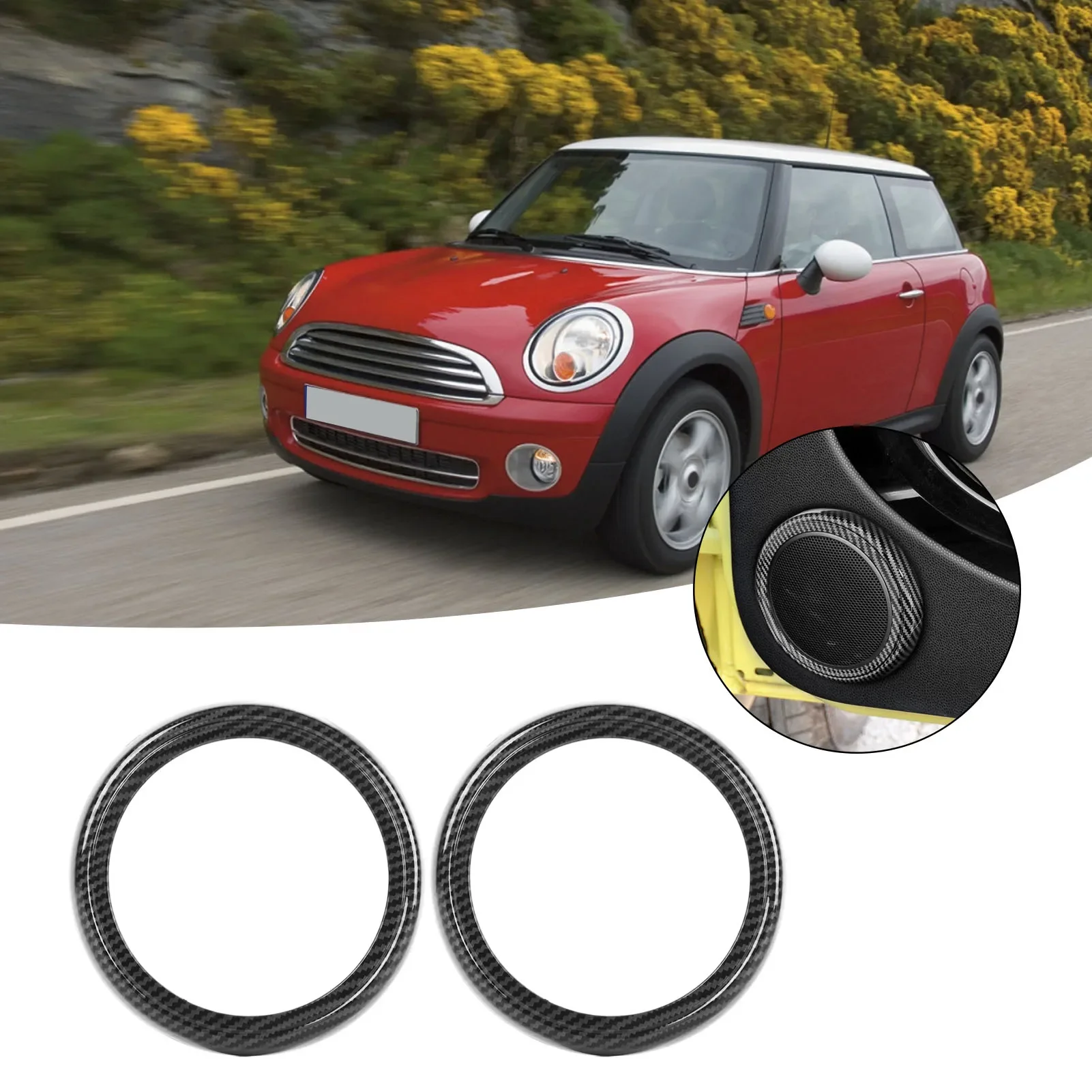 2Pcs Car Speaker Door Horn Ring Trim Carbon Fiber Look Decoration Ring per Mini Cooper R54 R56 Clubman R55 Crossover R60: Recensione e Valutazione