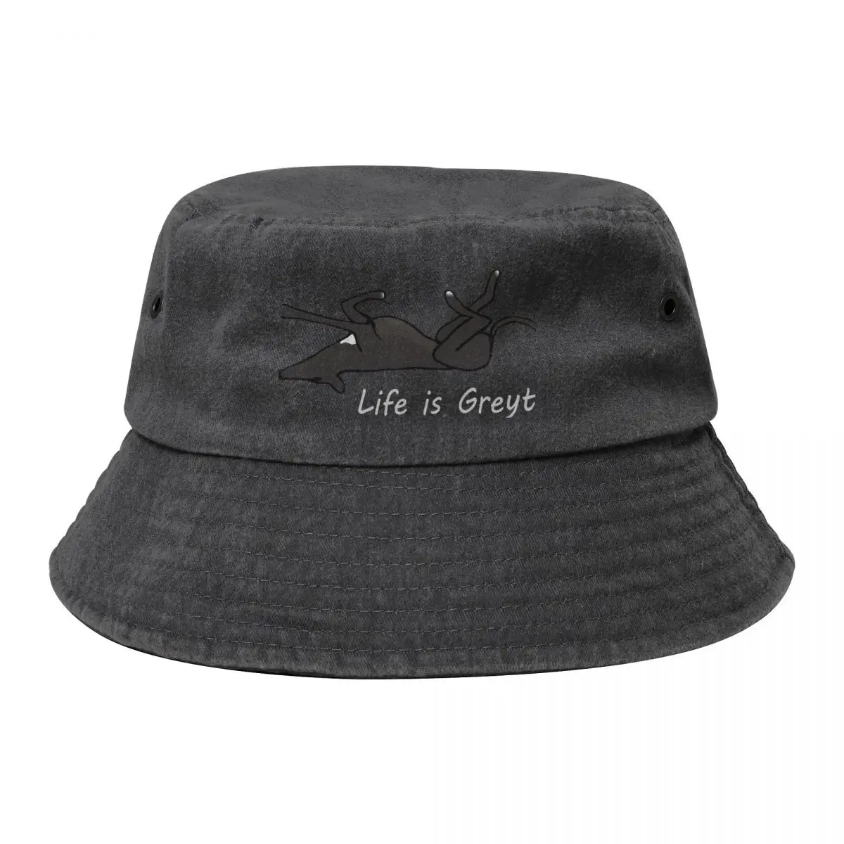 

Life is Greyt - Black Greyhound Roaching Bucket Hat Sunscreen Male hat Sports Cap Women Beach Fashion Men's