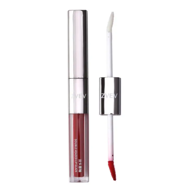 Double Ended Lip Glaze Lip Augmentation ปรับปรุงผิว ความอิ่มตัวต่ํา ธรรมชาติ Lip Makeup ลิปกลอส ให้การแต่งหน้าโปร่งแสง