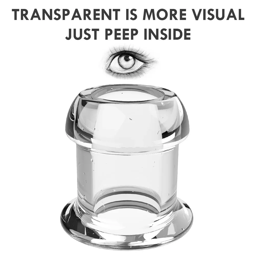 Adult Toy Hollow Speculum Peeking Anal Bead Butt Plug with Stopper Expander Tunnel Transparent Anus Dilation Adult Women Men Gay