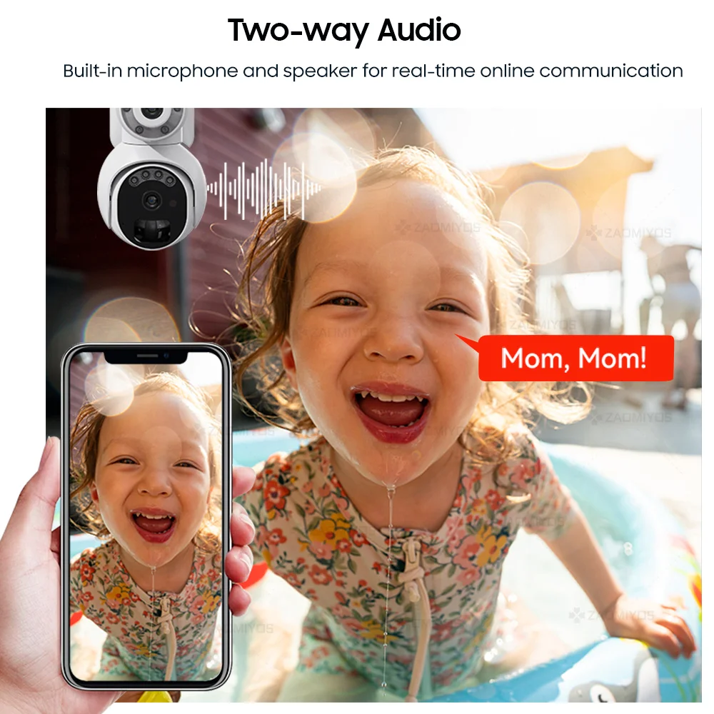 ZAOMIYOS 6MP 4G SIM Solar Camera 3K Dual Lens/View WIFI Wireless IP Camera PTZ Outdoor PIR Security Night Vision Surveillance