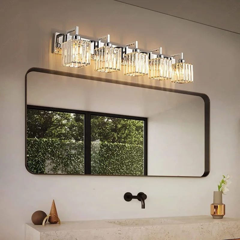 American minimalist mirror front crystal lamp wall bedside high sense retro industrial style bathroom bathroom bathroom supplies