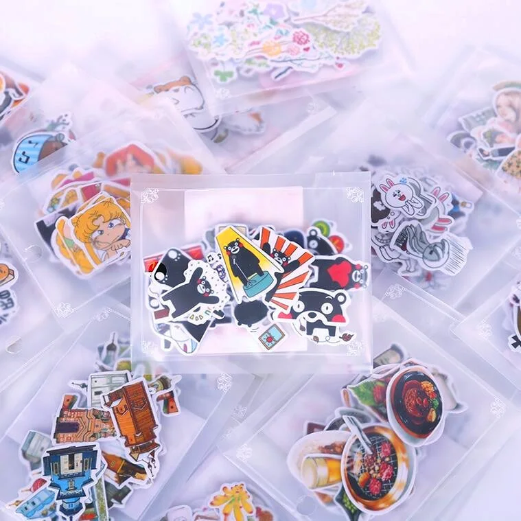 1pack/Lot Transparent girl & Cartoon animals Life series flake Sticker Kawaii Students' nice decoration DIY label