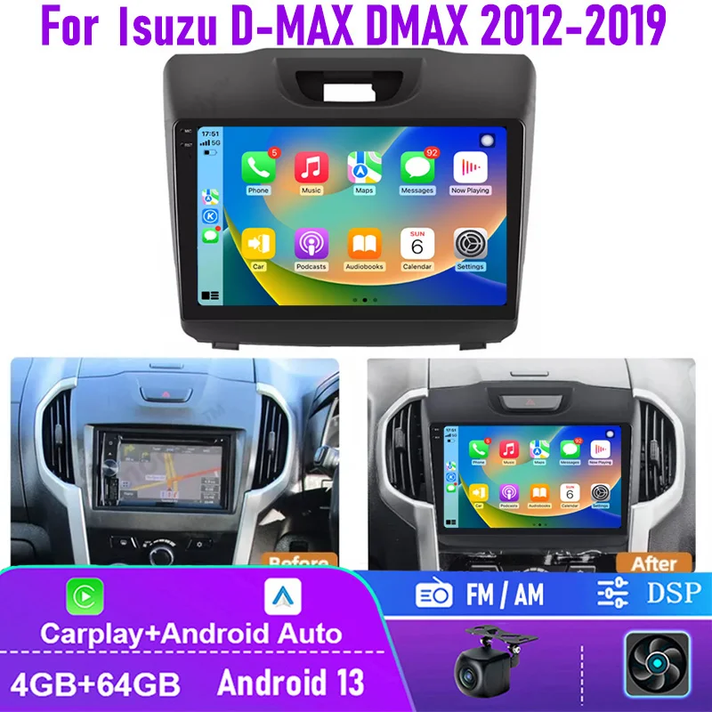 

9" For Isuzu Dmax MuX 2012-2020+Cam CarPlay Android Auto Car Radio Head Unit Navigation Multimedia Player Intelligent System AM