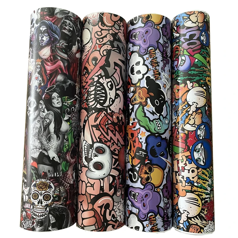 

Graffiti Cartoon Skull Sticker Bomb Vinyl Wrap Decal For Luggage Computer Skateboard Bicycle Skate Car Motorcycle Bike Helmet