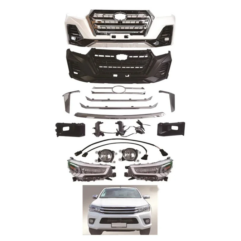 

Auto Accessories Front Bumper Headlight Grille Revo Upgrade Hilux LMJ X-Men Style Body Kit For 2016-2019