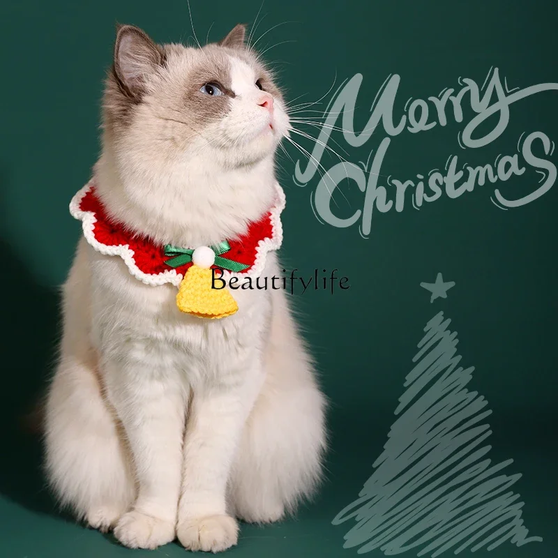 

Cat Christmas Scarf Autumn and Winter Collar Clothes Dress up Pet Decoration Winter Scarf