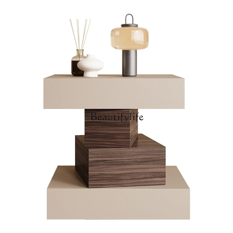 Creative Italian solid wood bedside table simple modern mini outfit