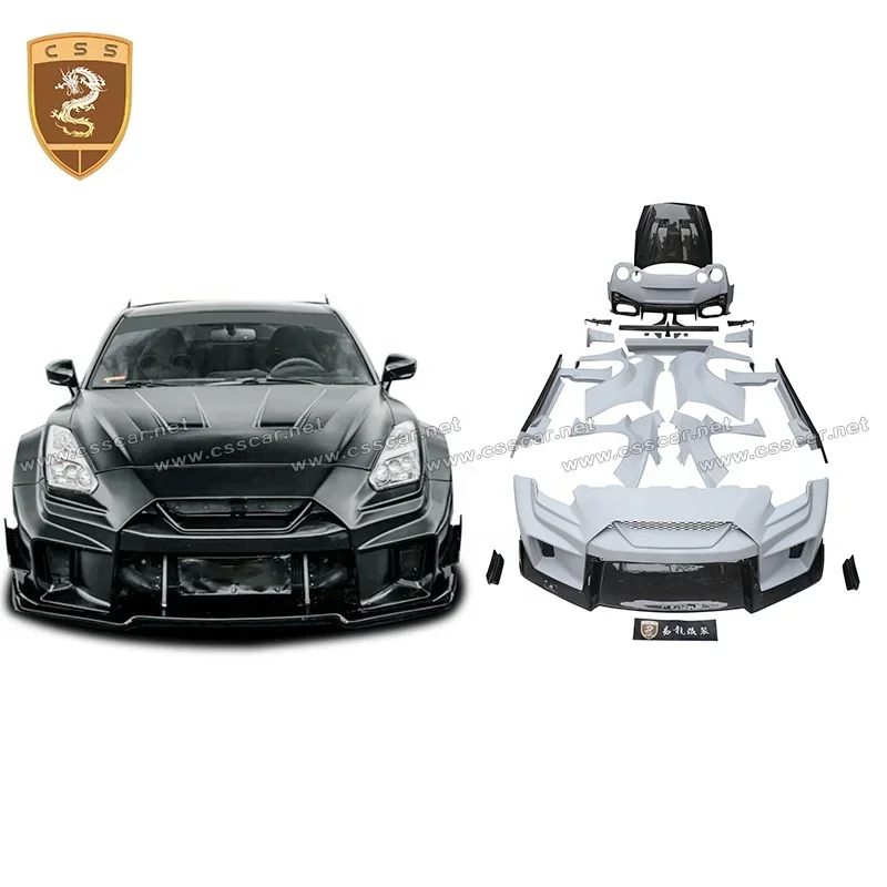 

GTR R35 Bodykit For Nissan GTR Car Front Rear Bumper Assembly Side Skirts Wheel Eyebrow LB.3 Fiberglass Body Kit