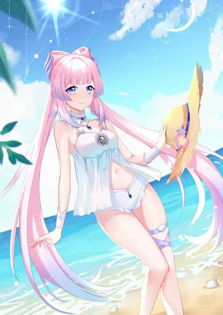 

Genshin Impact Cosplay sexy one-piece swimsuit for Sangonomiya Kokomi is suitable for Halloween