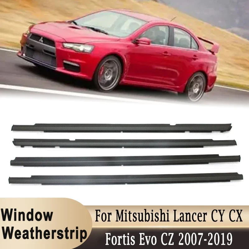 

For Mitsubishi Lancer CY CX / Fortis Evo CZ 2007-2019 Window Outer Weatherstrip Side Glass Rubber Belt Moulding Sealing Trim