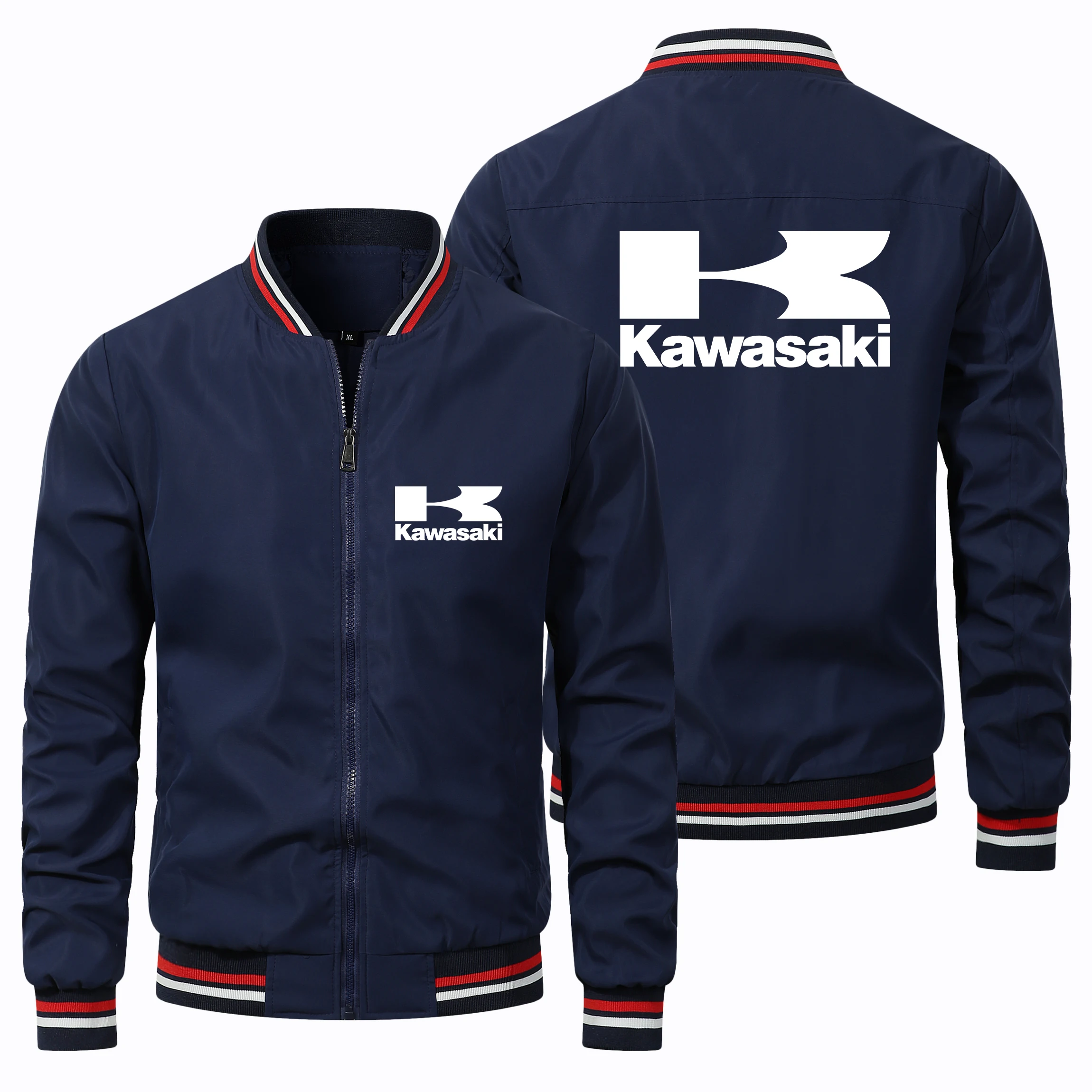 2024 new Men\'s Jacket Kawasaki Logo Printed Motorcycle Jacket Trendy Men\'s Sportswear Biker Jacket Kawasaki Clothing coats S-5XL