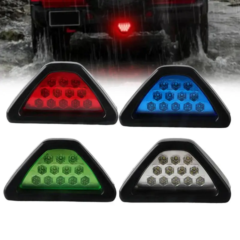 Rear Tail Lamp Universal Triangle 12V LED Strobe Rear Stop Tail Lamp Triangle Brake Light Red Car Accessory