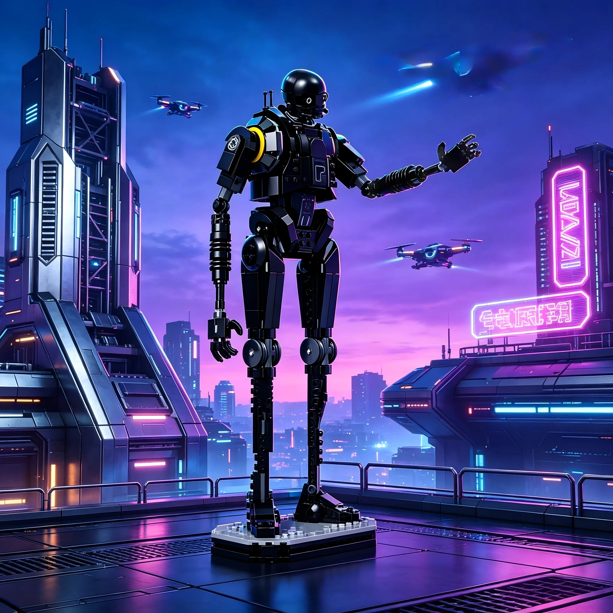 En Stock, 845 Piezas, Kit de Ladrillos de Construcción para Armar, Modelo de Robot Espacial de Seguridad 75434, Juguetes Divertidos para Fiestas, Regalos de Cumpleaños para Niños