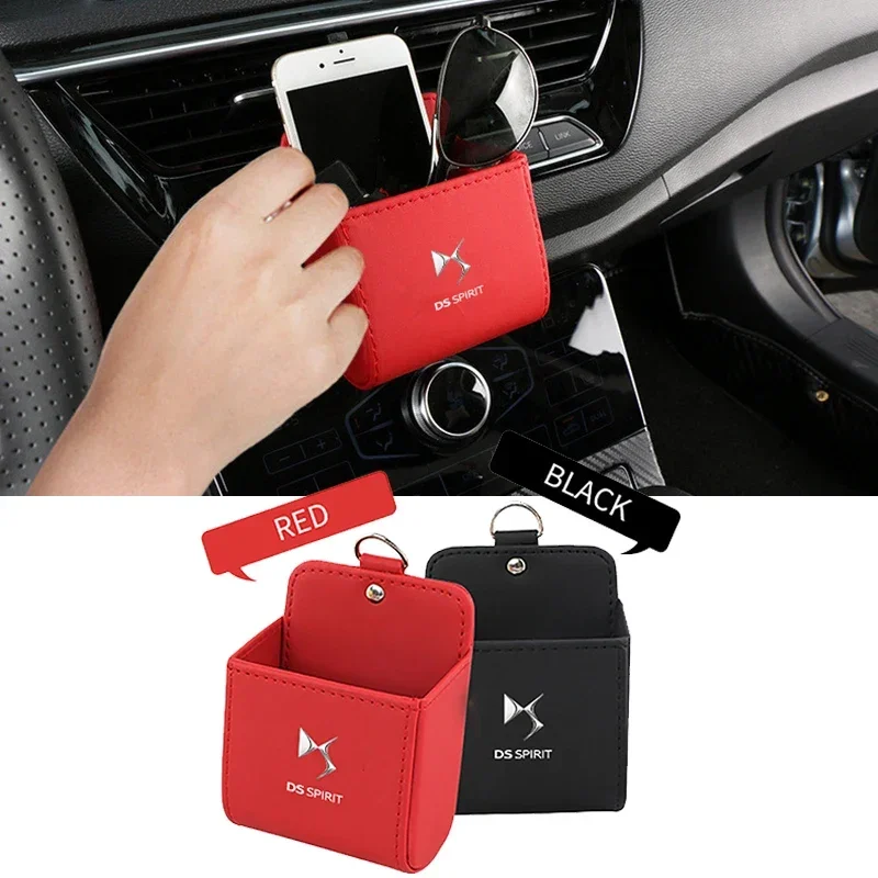 Leather Car Air Outlet Storage Box for Citroen DS Emblem 3 5 4 6 C1 C2 C3 C4 Elysee C4l C5 Saxo Xsara Picasso Elysee Berlingo