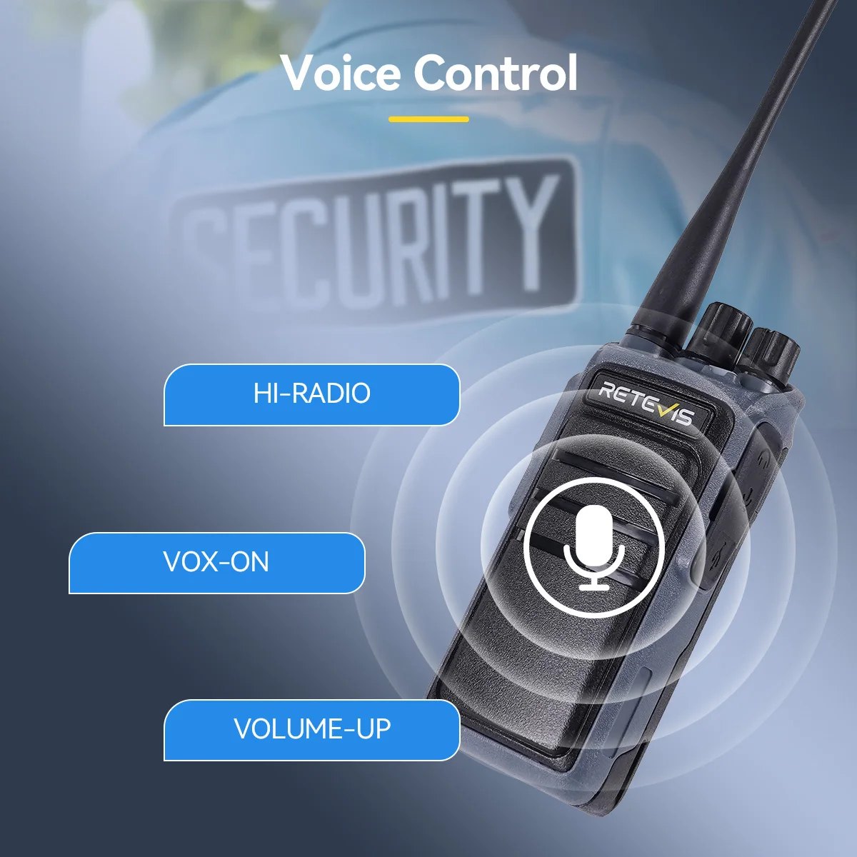 Retevis C64 Walkie Talkie 5W VHF UHF Handheld wiederaufladbares Radio Sprachsteuerung Langlebiges Typ-C-Radio für Baustellen – Detail 2