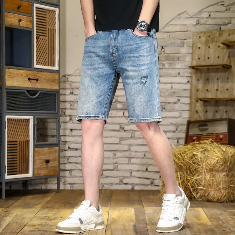 Mode Paisley Herren Jeans Shorts 2024 Sommer Nähte kurze Hosen Stretch Persönlichkeit gedruckt lässige kurze Hosen