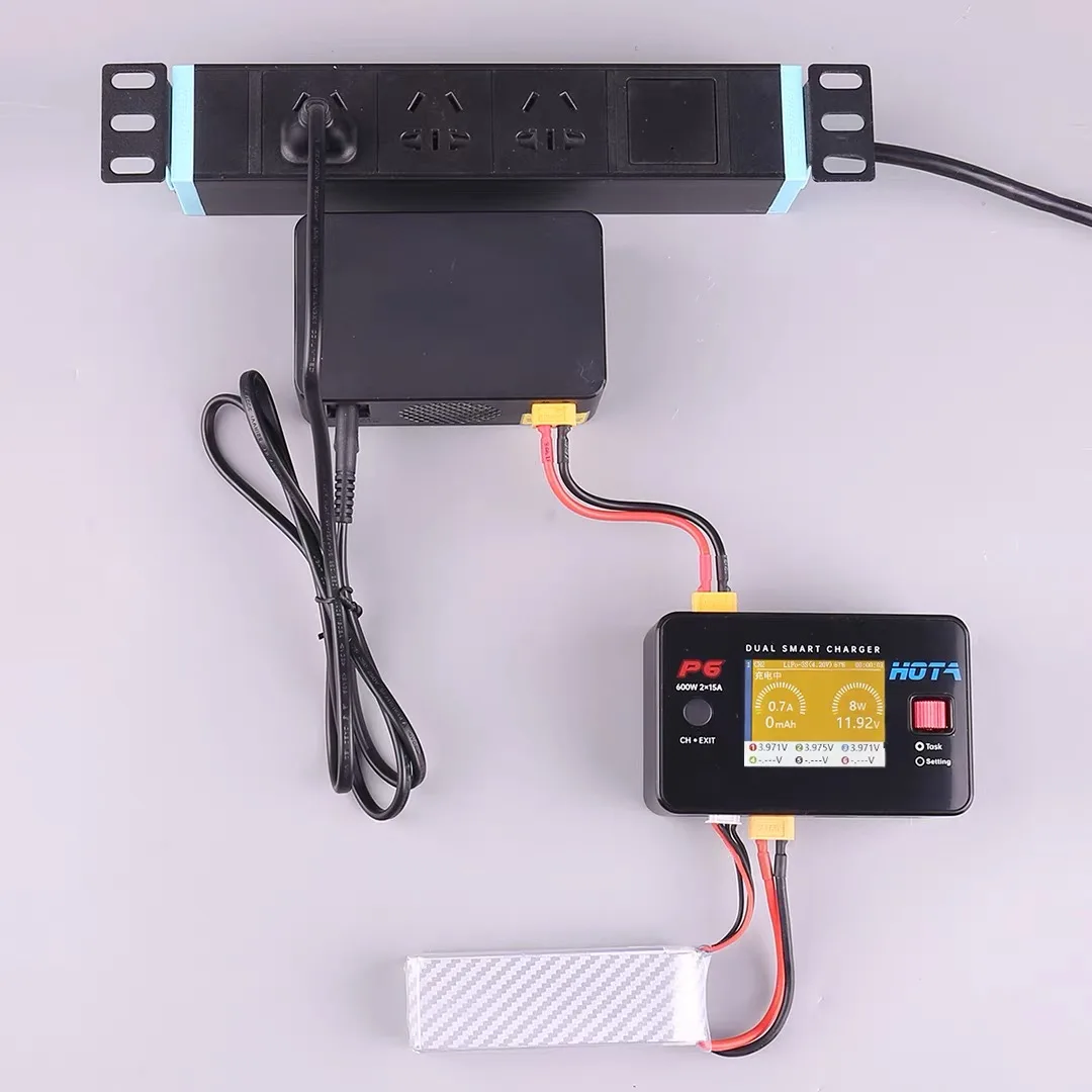 ل HOTA P6 شاحن ميزان ذكي نموذج طائرة سيارة شاحن ذكي مزدوج البلاستيك شحن المحمول يبو LiIon NiMH البطارية #5