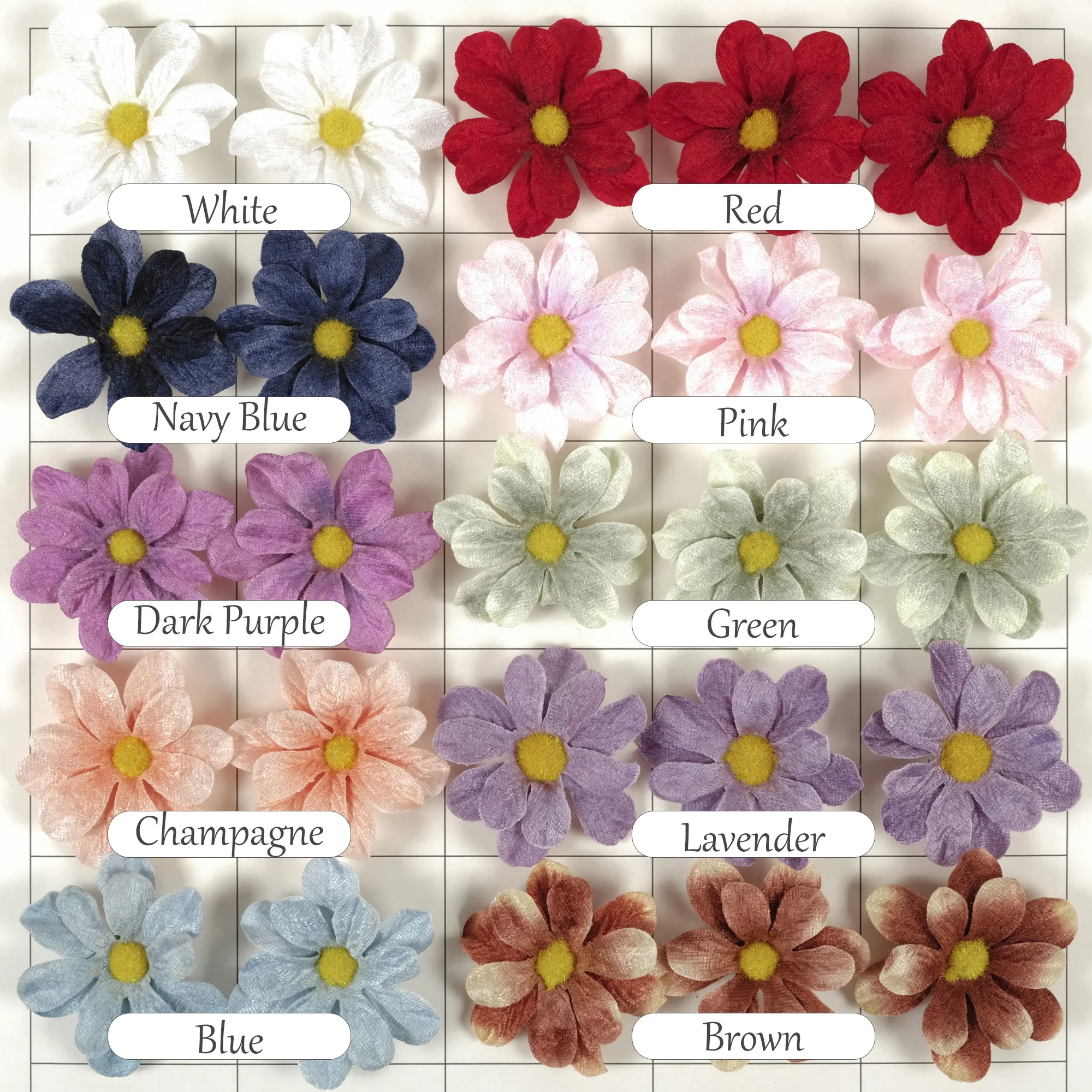 10/100 adet yapay çiçek kafa 10 renkler kadife çiçekleri sahte papatya DIY el sanatları elbise kek korsage taç buketleri dekor için