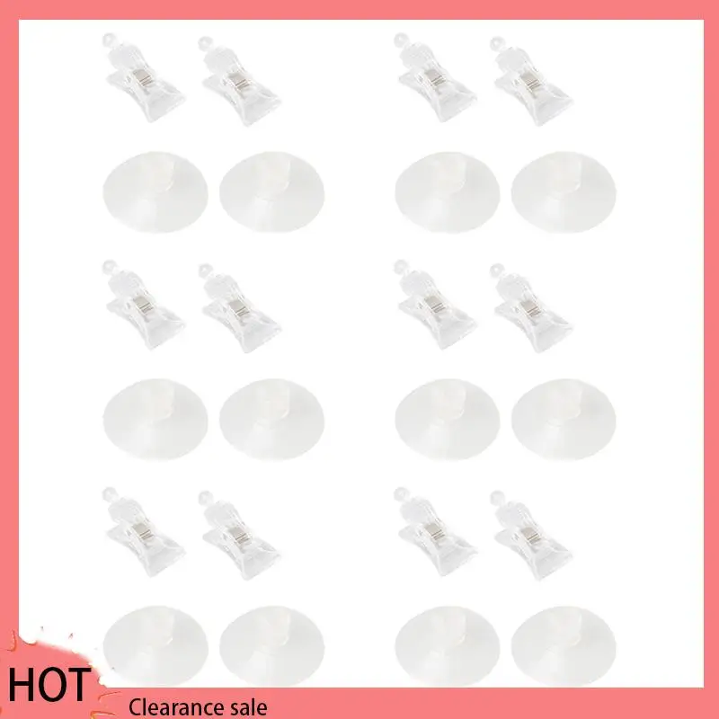 A88Z 12 PCS 47Mm Clear Plastic Wall Suction Cup Clip Clamp