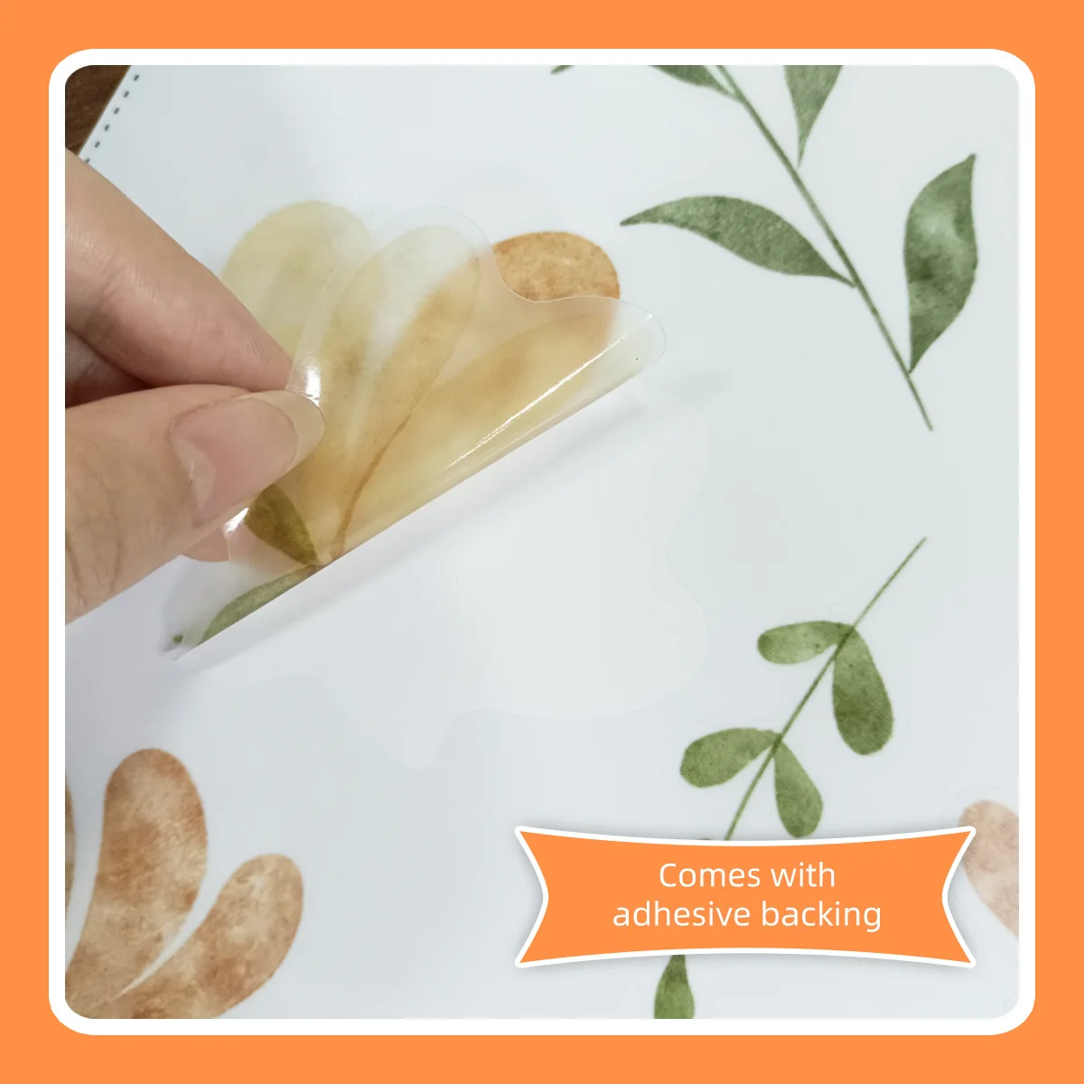 Minimalist Green Plant Wall Stickers - Scandinavian Style Floral Decals for Living Room & TV Background Wall Decor